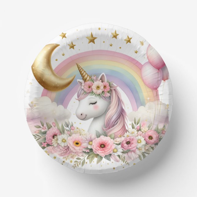 Pastel Unicorn  Paper Plate (Front)