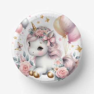 Pastel Unicorn Paper Plate