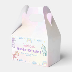 Pastel Unicorn Rainbow Birthday Party Favour Box