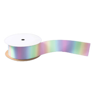 Pastel Unicorn Rainbow Gradient Stripe Satin Ribbon