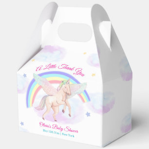 Pastel Unicorn Star Rainbow Fairytale Baby Shower Favour Box
