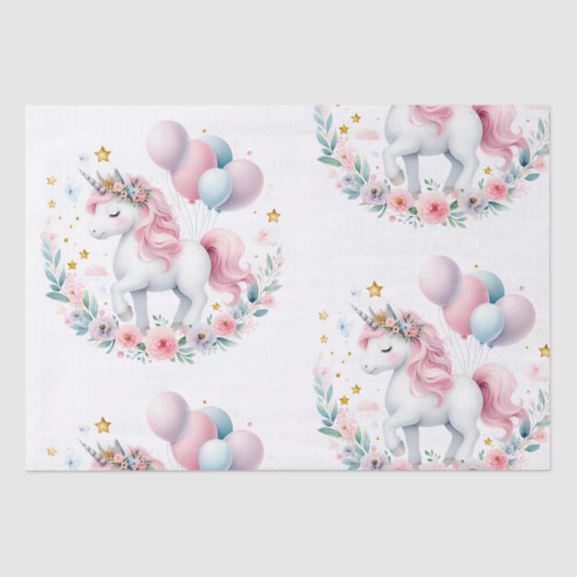 Pastel Unicorn  Tissue Paper (Front)