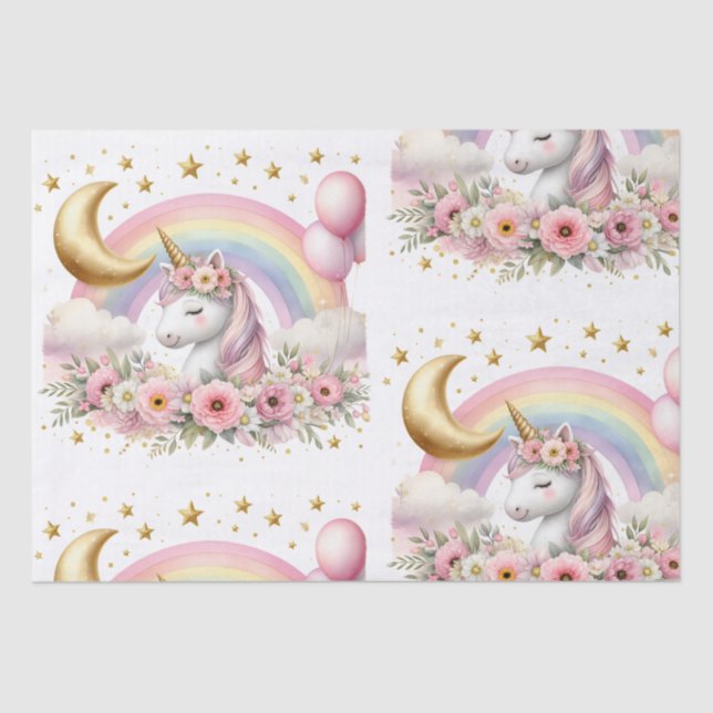 Pastel Unicorn  Tissue Paper (Front)