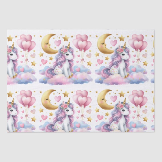 Pastel Unicorn  Tissue Paper (Front)