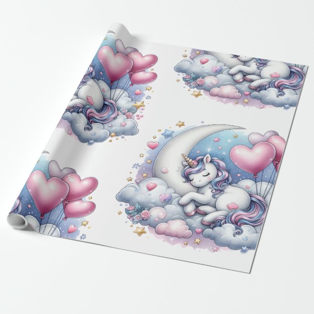 Pastel Unicorn  Wrapping Paper (Unrolled)