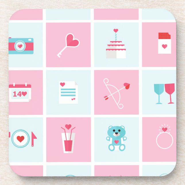 pastel valentines day coaster (Front)