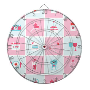pastel valentines day dartboard