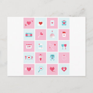 pastel valentines day holiday postcard