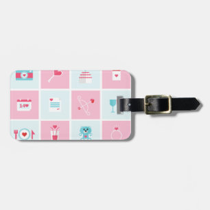 pastel valentines day luggage tag