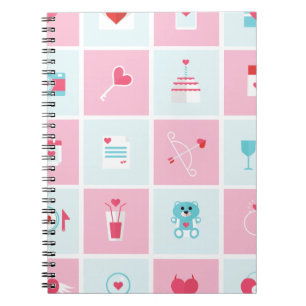 pastel valentines day notebook