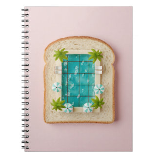 Pastel Vaporwave Pool Toast Notebook