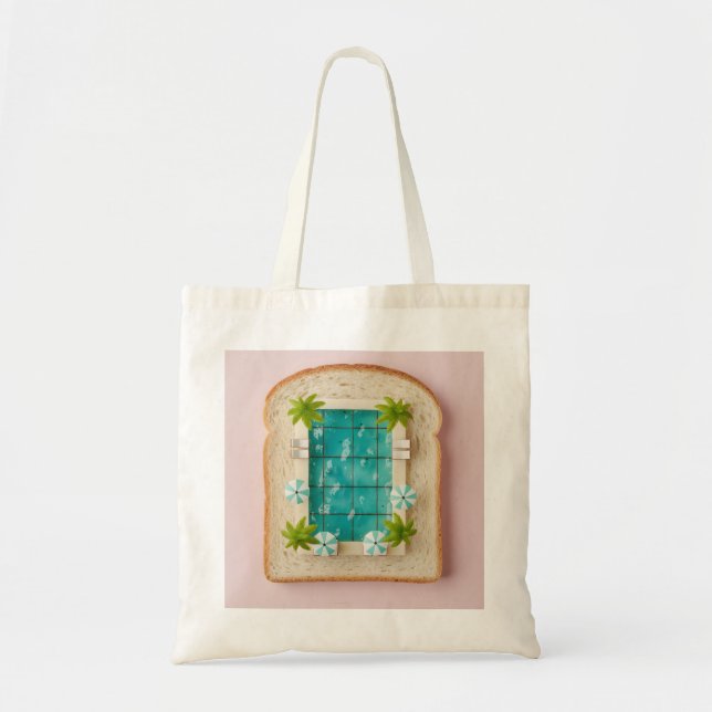 Pastel Vaporwave Pool Toast Tote Bag (Front)
