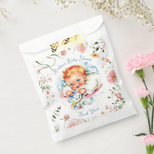 Pastel Vintage Baby Girl Baby Shower  Favour Bag (Sealed)