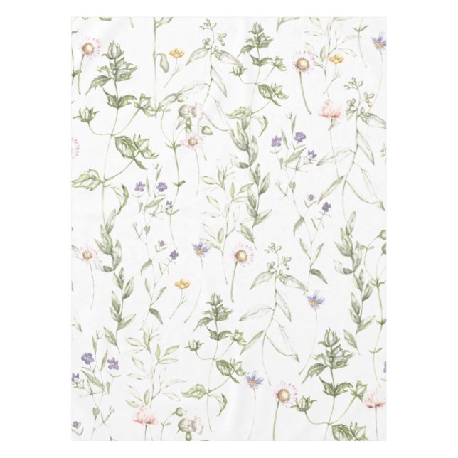 Pastel Vintage Flowers Tablecloth (Front)