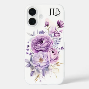 Pastel Violet and Icy Purple Flowers iPhone 16 Case