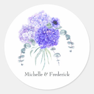 Pastel Violet Floral Classic Round Sticker