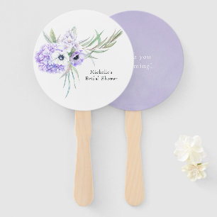 Pastel Violet Floral Hand Fan