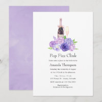 Pastel Violet Floral Pop Fizz Clink Bridal Shower