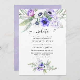 Pastel Violet Floral Wedding Update Invitation