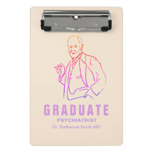 Pastel Violet Fuchsia Gradient Freud Design Custom Mini Clipboard