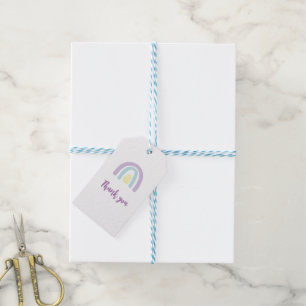 Pastel violet, lilac rainbow Birthday party Gift Tags