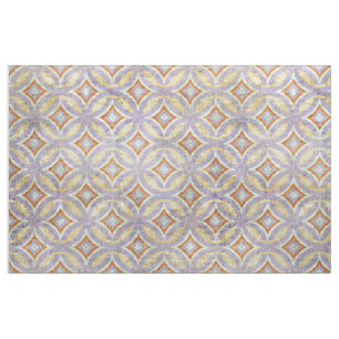 Pastel Violet Purple Orange Circles Mosaic Pattern Fabric