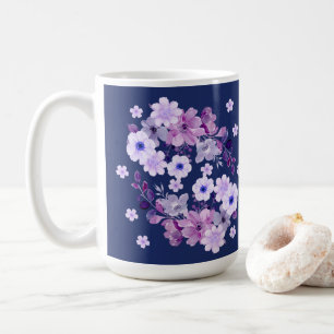 Pastel Violet Watercolor Flowers Coffee Mug