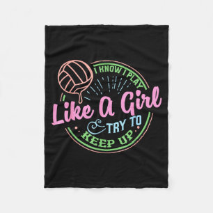 Pastel Volleyball Quote Design For Confident Athle Fleece Blanket