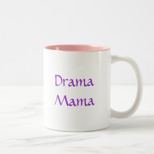 Pastel Walking Drama Masks, Drama Mama Two-Tone Coffee Mug