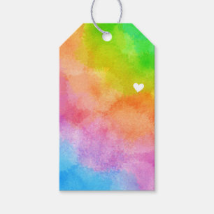 Pastel Water Colour Tie Dye Gift Tag