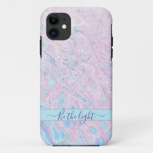 Pastel water marble monogram iphone cases