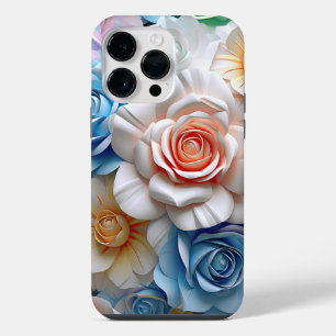 PASTEL WATERCOLOR 3-D LOOK ROSES iPhone 14 PRO MAX CASE