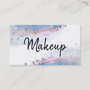 ** Pastel Watercolor Abstract = Glitter Blue Business Card