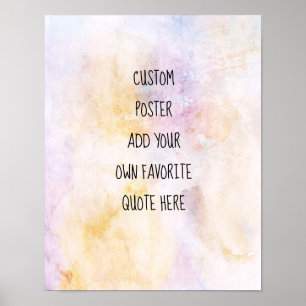 pastel watercolor add a quote custom artistic poster
