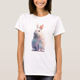 Pastel Watercolor Artistic Rabbit Women T-Shirt