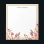 Pastel Watercolor Autumn Foliage Notepad<br><div class="desc">Delicate floral pattern background..  For additional matching marketing materials,  custom design or
logo inquiry,  please contact me at maurareed.designs@gmail.com and I will reply within 24 hours.
For shipping,  card stock inquires and pricing contact Zazzle directly.</div>