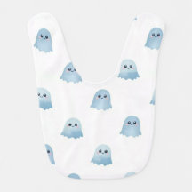 Pastel Watercolor Boo Ghost Baby Bib