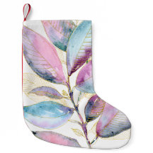 Pastel Watercolor Botanical Leaves Spiral Notebook