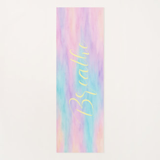 Pastel Watercolor “Breathe” Yoga Mat