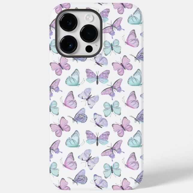 Pastel Watercolor Butterfly Case-Mate iPhone Case (Back)