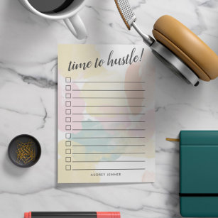 Pastel Watercolor Camo - Checkbox To Do List Post-it Notes
