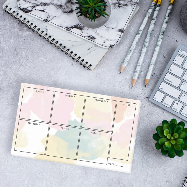 Pastel Watercolor Camo - Weekly Planner Post-it Notes (Creator Uploaded)