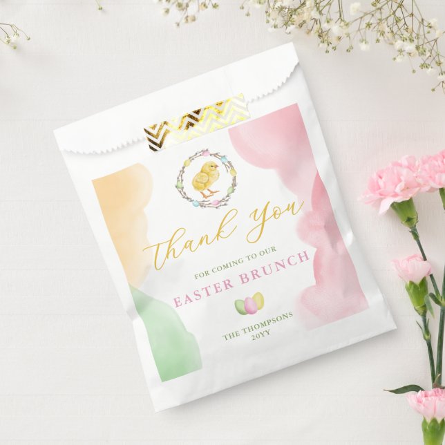 Pastel Watercolor Chick Easter Brunch Thank You Favour Bag (Sealed)