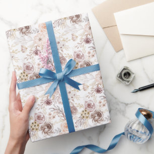 Pastel Watercolor Colourful Roses Wrapping Paper
