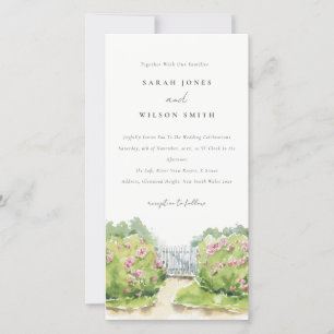 Pastel Watercolor Cottage Garden Wedding Invite