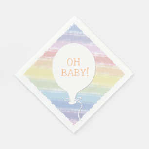 Pastel Watercolor Custom Text Baby Shower Oh Baby Napkin