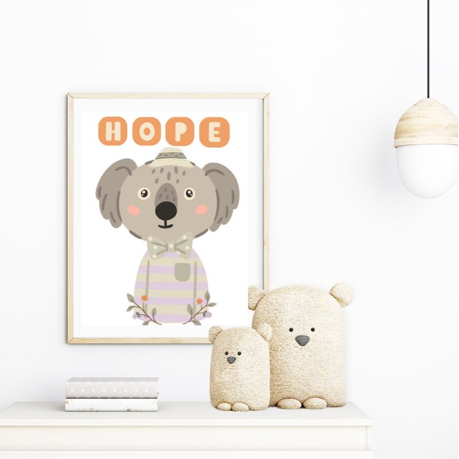 Pastel Watercolor Cute Hope koala Christian Poster (Creator Uploaded)