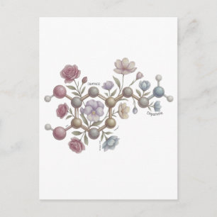 Pastel Watercolor Dopamine Molecule Neurodivregent Postcard