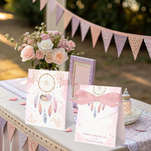 Pastel watercolor dreamcatcher baby shower favour box