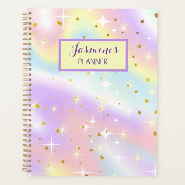 Pastel Watercolor Dreams Personalised  Planner (Front)